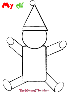 An elf template for coloring an elf on the shelf in detail.